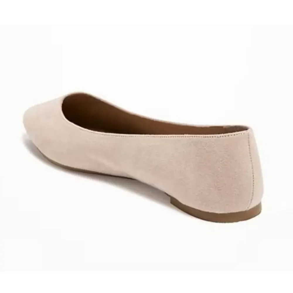 Old Navy Women's Blush Faux-Suede Pointy Ballet Flats Size 10
